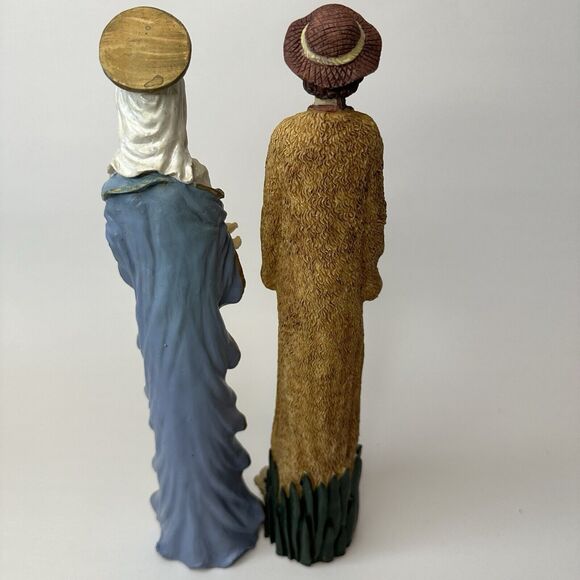 Mary, Joseph, Baby Jesus Christmas Plastic Figurines Set of 2 Slender Religious - Picture 9 of 13